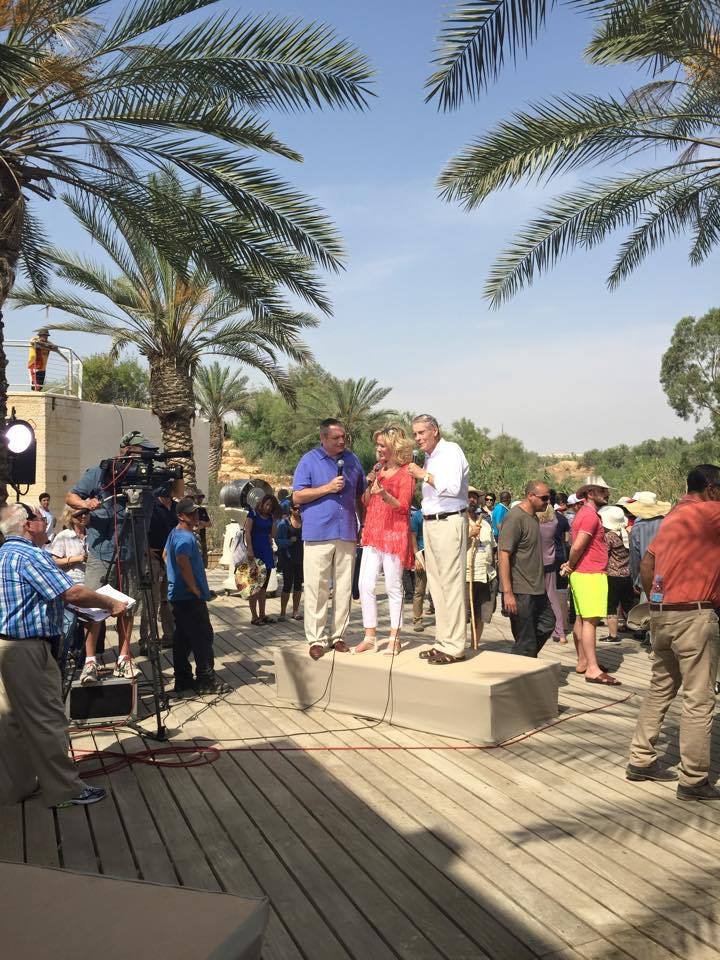 This is when I joined Ann and Ron during the live production from the Jordan River yesterday! We showed an old photo of my parents in this same location 90 years ago! (see photo below).