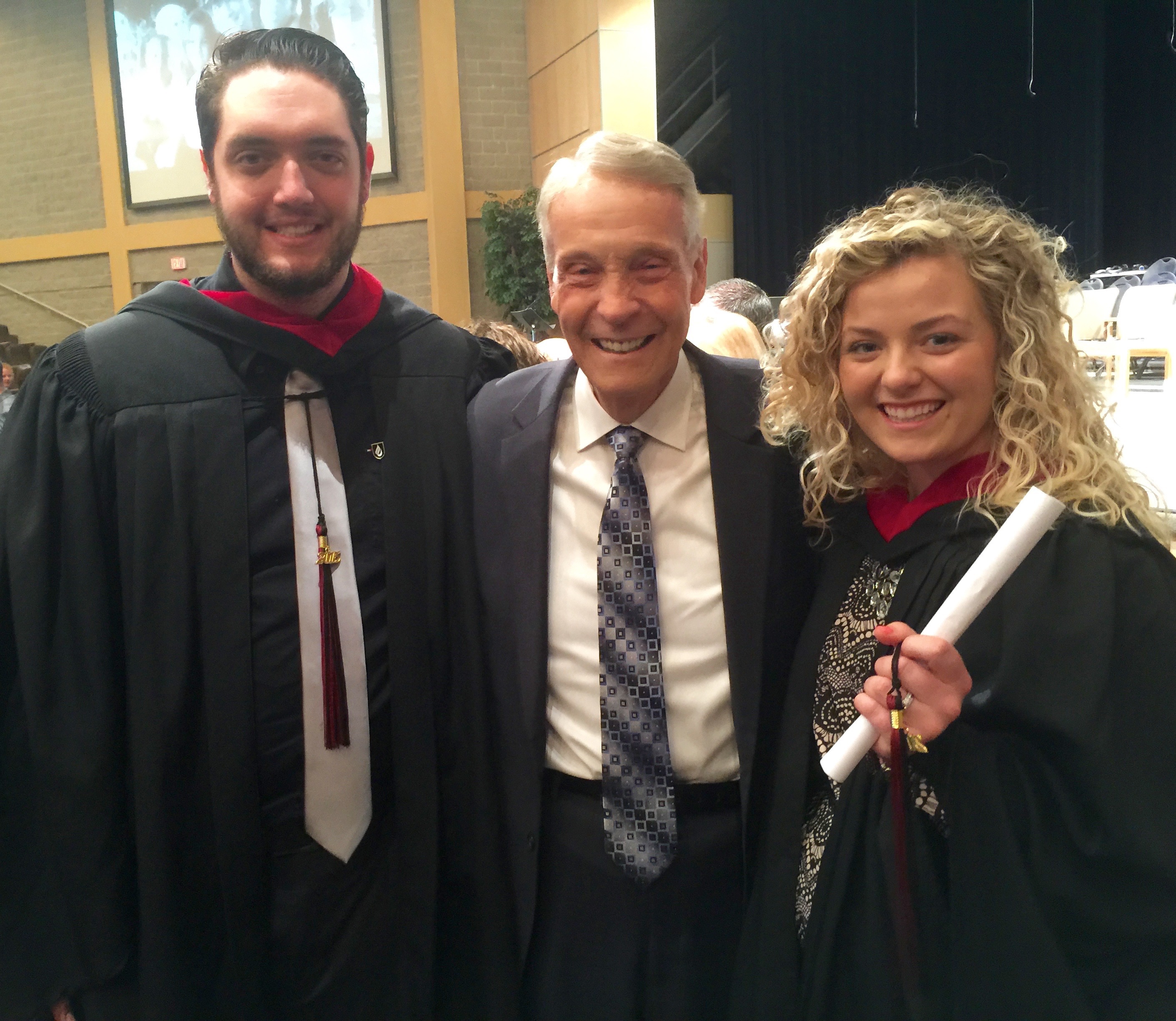 With my grandson, Eric David Mainse, and his wife Kara earlier this year at their Graduation from Masters College and Seminary.